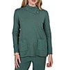 Ruby Rd. Petite Size Luxe Rib Knit Split Cowl Neck Long Sleeve Pullover - Image 4
