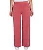 Ruby Rd. Petite Size Luxe Ribbed Wide-Leg Pull-On Coordinating Pants, Color:Sangria - Image 2