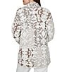Ruby Rd. Petite Size Mixed Yarn Ornate Motif Jacquard Shawl Collar Long Sleeve Open Front Cardigan - Image 2