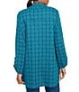 Ruby Rd. Petite Size Notch Lapel Collar Long Roll-Tab Sleeve Open-Front Tweed Jacket, Color:Teal Multi - Image 2