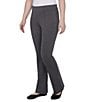 Ruby Rd. Petite Size Ponte Knit Flare Leg Pull-On Pants, Color:Charcoal Heather - Image 2