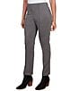 Ruby Rd. Petite Size Ponte Knit Pintuck Pull-On Pants, Color:Charcoal Heather - Image 4