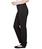 Ruby Rd. Petite Size Ponte Knit Pintuck Pull-On Pants, Color:Black - Image 3