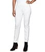 Ruby Rd. Petite Size Ponte Knit Pintuck Pull-On Pants, Color:Ivory - Image 1