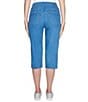 Color:Blue Denim - Image 2 - Petite Size Pull-On Extra Stretch Denim Clamdigger Pants
