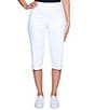 Color:White - Image 1 - Petite Size Pull-On Extra Stretch Denim Clamdigger Pants
