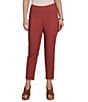 Ruby Rd. Petite Size Relaxed Fringe Hem Pull-On Ankle Denim Pants - Image 4