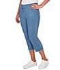 Ruby Rd. Petite Size Relaxed Fringe Hem Pull-On Denim Pants - Image 4