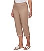 Ruby Rd. Petite Size Relaxed Fringe Hem Pull-On Denim Pants - Image 3