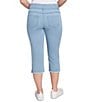 Ruby Rd. Petite Size Relaxed Fringe Hem Pull-On Denim Pants - Image 6