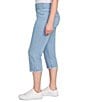Ruby Rd. Petite Size Relaxed Fringe Hem Pull-On Denim Pants - Image 3