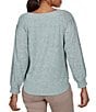 Ruby Rd. Petite Size Ribbed Knit Horseshoe Neck 3/4 Sleeve Combo Top - Image 2