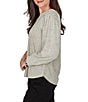 Ruby Rd. Petite Size Ribbed Knit Horseshoe Neck 3/4 Sleeve Combo Top - Image 6