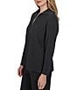 Ruby Rd. Petite Size Ribbed Knit Quarter Zip Mock Neck Long Sleeve Top - Image 3