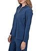 Ruby Rd. Petite Size Ribbed Knit Quarter Zip Mock Neck Long Sleeve Top - Image 6