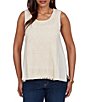 Ruby Rd. Petite Size Scoop Neck Sleeveless Crochet Lace Coordinating Knit Tank - Image 1