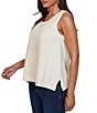 Ruby Rd. Petite Size Scoop Neck Sleeveless Crochet Lace Coordinating Knit Tank - Image 3