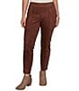 Ruby Rd. Petite Size Scuba Suede Flat Waistband Front Seam Ankle Pants - Image 1