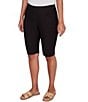 Ruby Rd. Petite Size Silky Tech Bermuda Pull-On Shorts, Color:Black - Image 4
