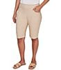 Ruby Rd. Petite Size Silky Tech Bermuda Pull-On Shorts, Color:Chino - Image 4
