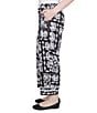 Ruby Rd. Petite Size Soft Crepe Tropical Patchwork Wide Leg Pull-On Pants, Color:Black/White - Image 3