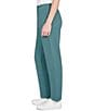 Ruby Rd. Petite Size Soft Hatchi Knit Straight Leg Pull-On Pants, Color:Forest - Image 3