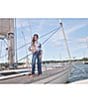 Ruby Rd. Petite Size Soft Poplin Woven Conversational Print Collared 3/4 Sleeve Picnic Top - Image 5