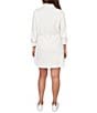 Ruby Rd. Petite Size Soft Speckled Knit Drawstring Waist Quarter-Zip Dress, Color:Ivory Multi - Image 2