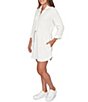 Ruby Rd. Petite Size Soft Speckled Knit Drawstring Waist Quarter-Zip Dress, Color:Ivory Multi - Image 4