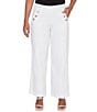 Ruby Rd. Petite Size Soft Stretch Denim Pull-On Wide Leg Pants - Image 1
