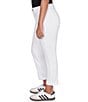 Ruby Rd. Petite Size Soft Stretch Mid-Rise Rolled Up Hem Straight Leg Denim Jeans, Color:White - Image 3