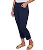 Ruby Rd. Petite Size Soft Stretch Twill Cuffed Hem Girlfriend Pants, Color:Navy - Image 3