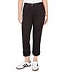 Ruby Rd. Petite Size Soft Stretch Twill Cuffed Hem Girlfriend Pants, Color:Black - Image 1
