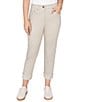 Ruby Rd. Petite Size Soft Stretch Twill Cuffed Hem Girlfriend Pants, Color:Chino - Image 1