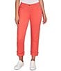 Ruby Rd. Petite Size Soft Stretch Twill Cuffed Hem Girlfriend Pants, Color:Deep Orange - Image 1