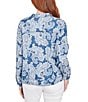 Ruby Rd. Petite Size Soft Tencel™ Paisley Print Point Collar Long Sleeve Button-Front Jacket, Color:Dark Chambray Multi - Image 2