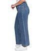 Ruby Rd. Petite Size Soft Terry Wide Leg Relaxed Ankle Denim Jeans, Color:Light Indigo - Image 3