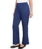 Ruby Rd. Petite Size Solid Scuba Pull-On Pants, Color:Deep Blue - Image 4