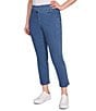 Ruby Rd. Petite Size Stretch Cotton-Blend Pull-On Ankle Jeans, Color:Medium Blue - Image 4