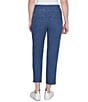 Ruby Rd. Petite Size Stretch Denim Side Braid Ankle Jeans, Color:Dark Indigo - Image 2