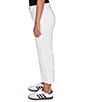 Ruby Rd. Petite Size Stretch Denim Wide Leg Rolled Cuff Hem Jeans, Color:White - Image 3