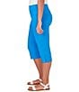 Color:Ultramar - Image 3 - Petite Size Stretch Pull-On Clamdigger Capri Pants