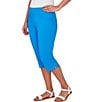 Color:Ultramar - Image 4 - Petite Size Stretch Pull-On Clamdigger Capri Pants