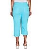 Ruby Rd. Petite Size Stretch Straight Leg Pull-On Capri Pants, Color:Aruba Blue - Image 2