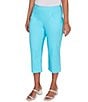 Ruby Rd. Petite Size Stretch Straight Leg Pull-On Capri Pants, Color:Aruba Blue - Image 4