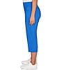 Ruby Rd. Petite Size Stretch Straight Leg Pull-On Capri Pants, Color:Sea Blue - Image 3