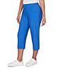 Ruby Rd. Petite Size Stretch Straight Leg Pull-On Capri Pants, Color:Sea Blue - Image 4