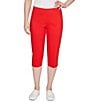 Color:Tomato - Image 1 - Petite Size Stretch Woven Pull-On Tech Clamdigger Pants