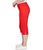 Color:Tomato - Image 3 - Petite Size Stretch Woven Pull-On Tech Clamdigger Pants
