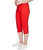Color:Tomato - Image 4 - Petite Size Stretch Woven Pull-On Tech Clamdigger Pants
